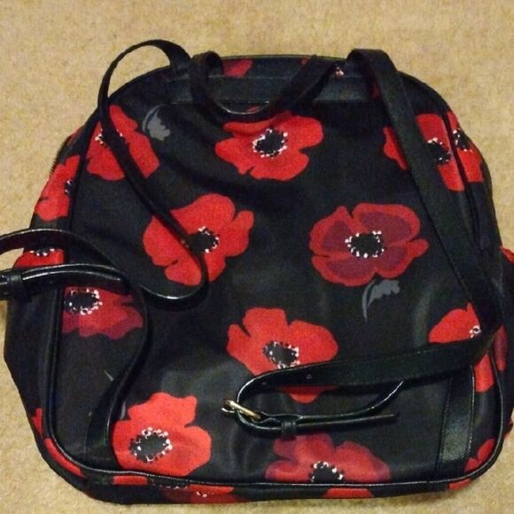 Kate Spade Black Backpack with Pink Floral Design - Picture 2 of 5